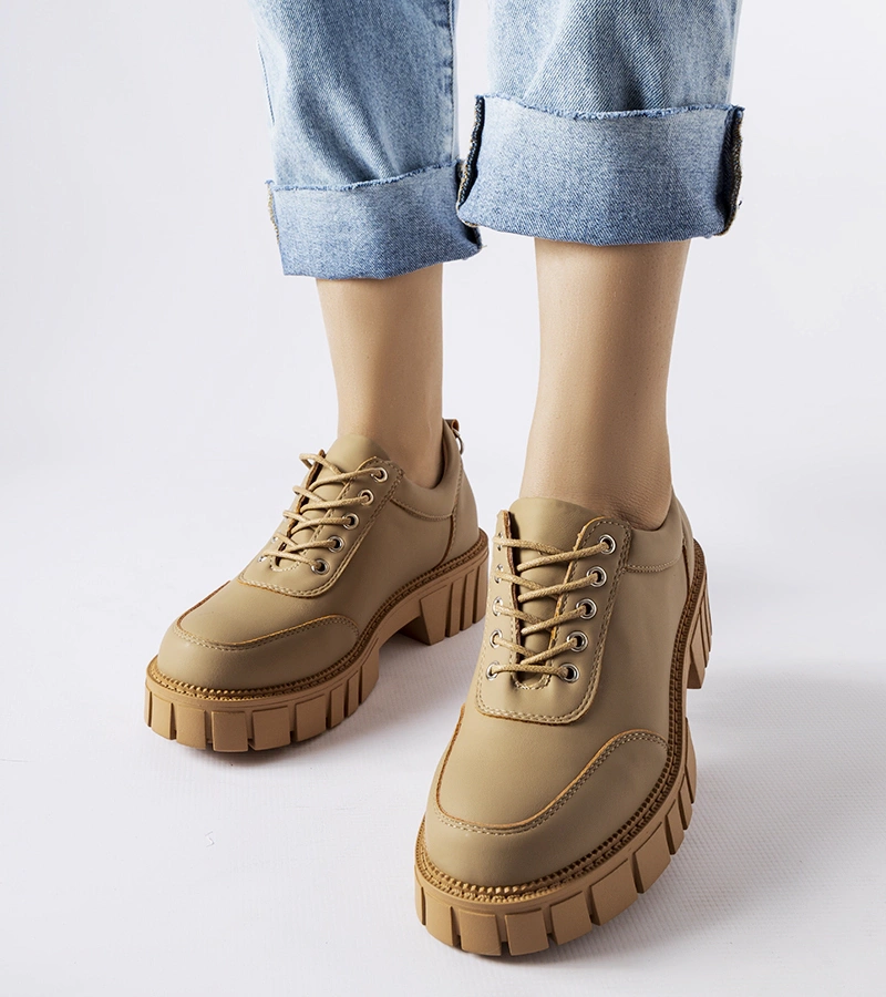 Hnědé polobotky s matným dokončením Severino