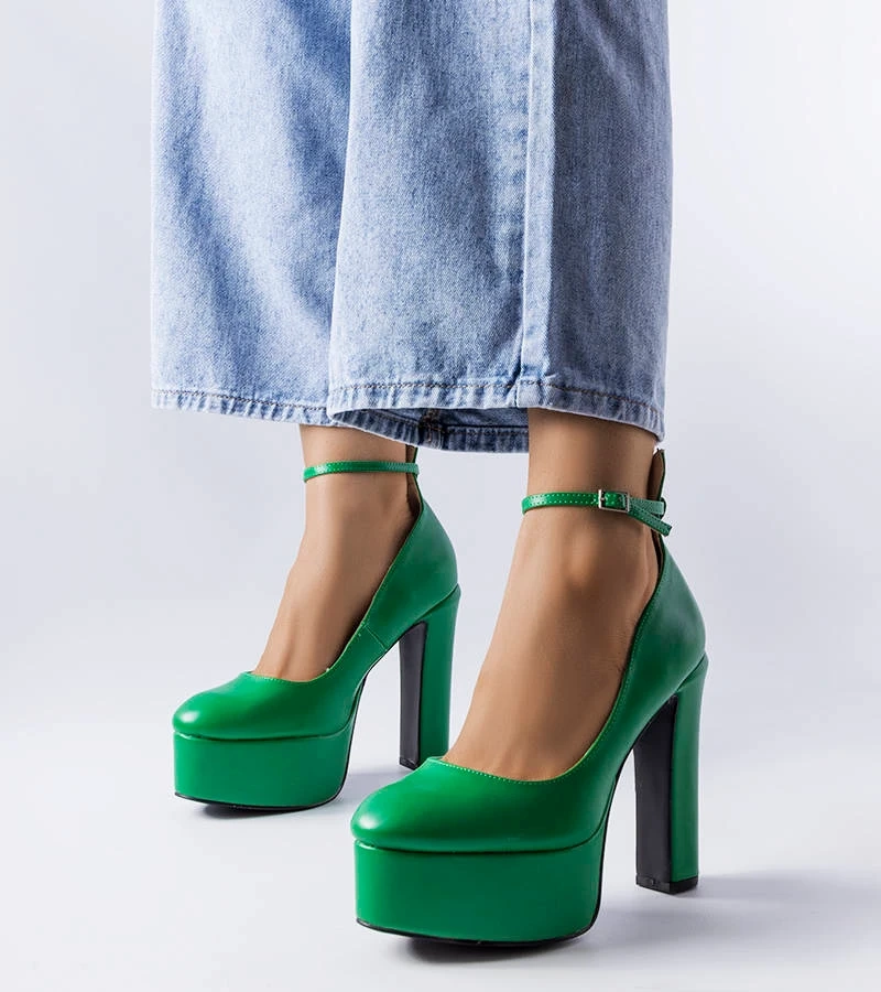 Zelené lodičky Hervé na vysokém jehlovém podpatku