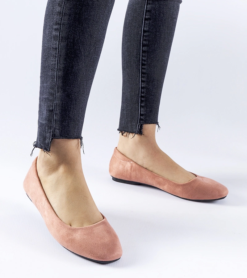 Růžové baleríny z ekosuede Jules NK02P PINK