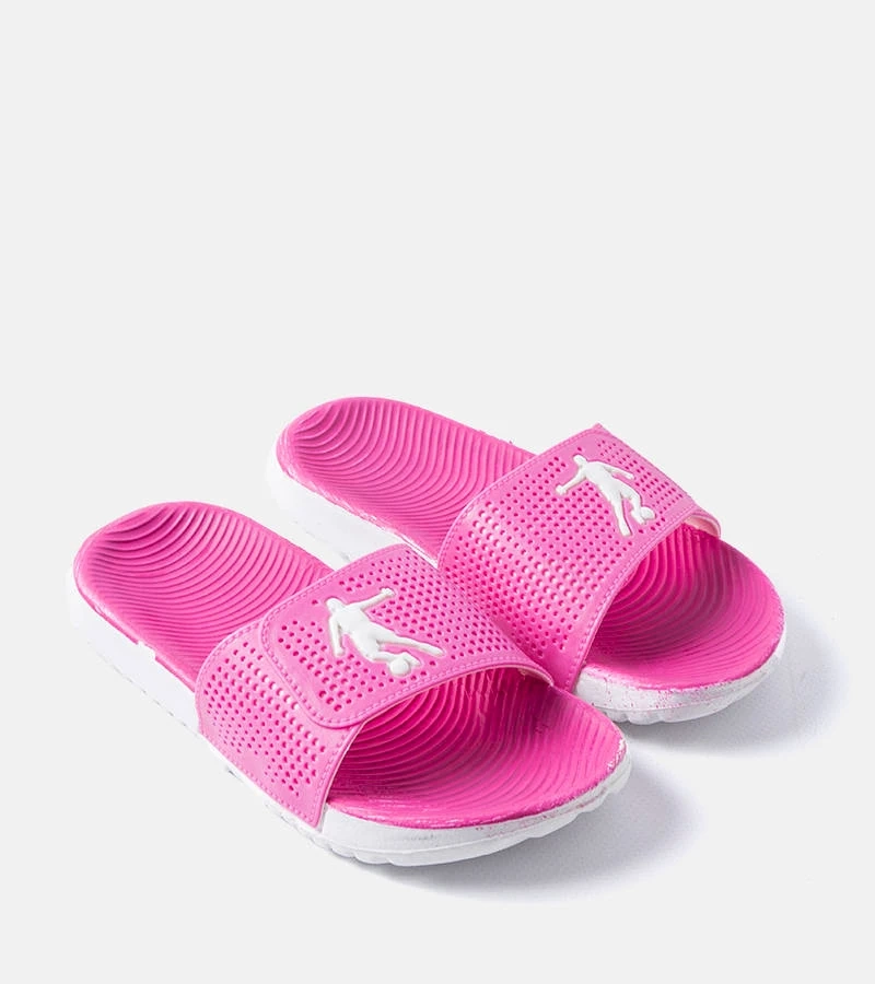 Bílé a růžové gumové žabky Athens