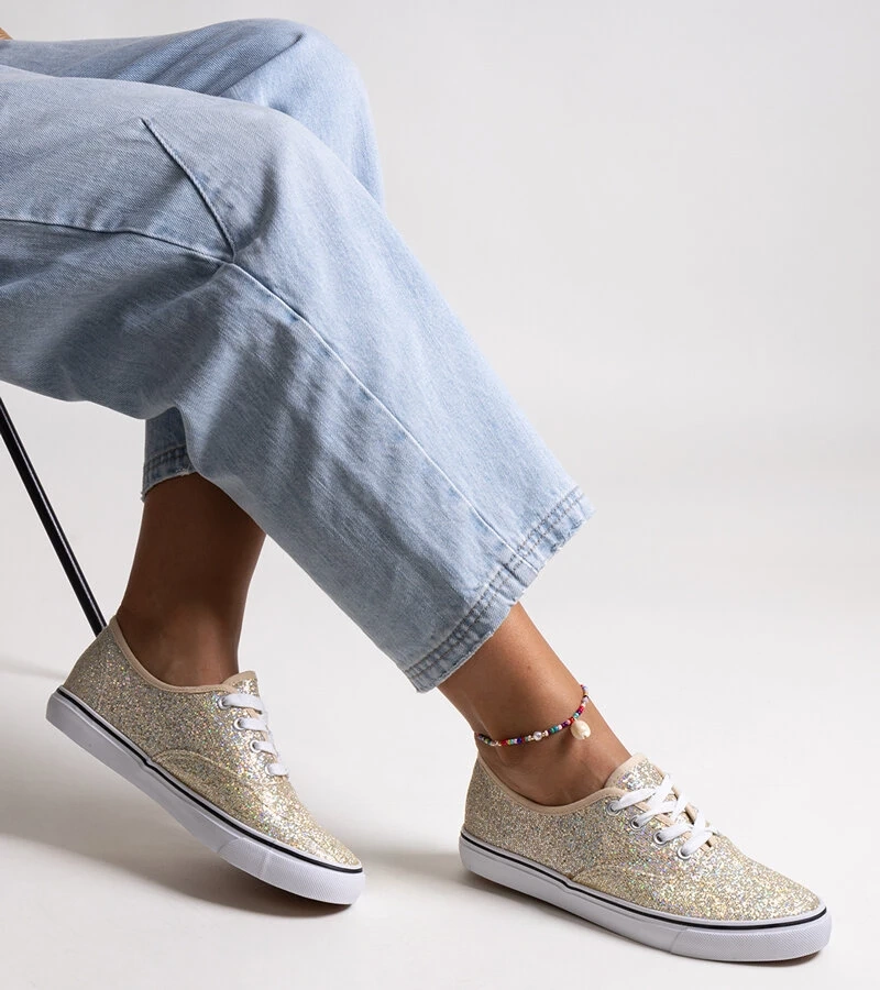 Zlaté třpytivé tenisky Merri