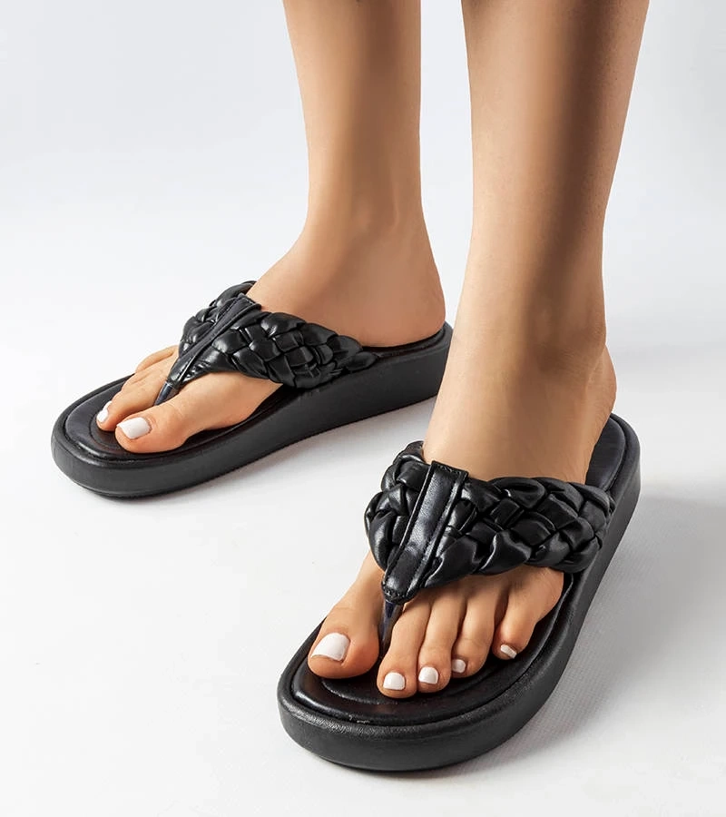 Černé tkané žabky Zula