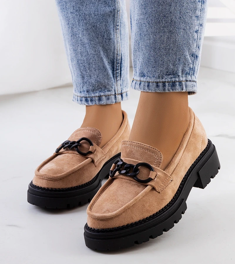 Šedé mokasíny s traktorovou podrážkou Ermens