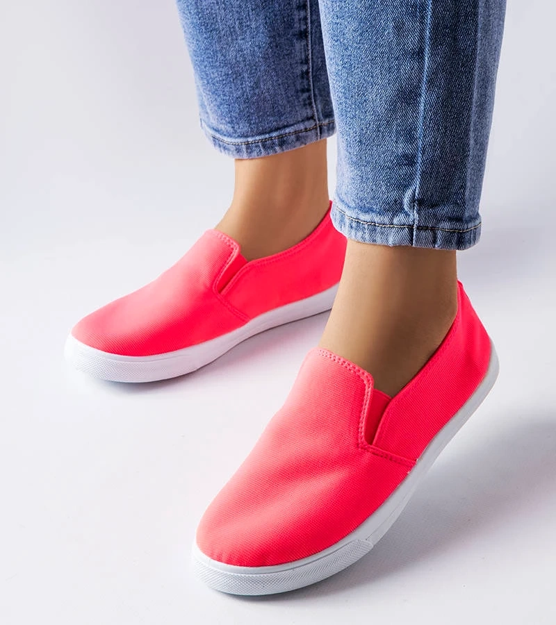 Růžové látkové nazouvací tenisky Louisville