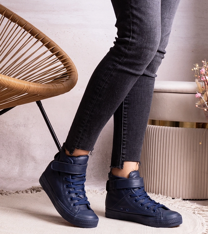 Granátové vysoké tenisky z eco kůže Bonbonita