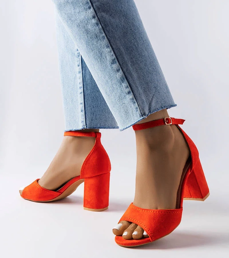 Oranžové sandály na jehlovém podpatku Diasha