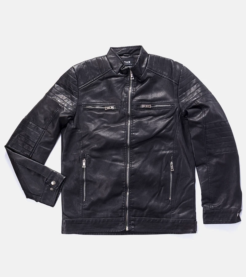 Černá pánská bunda z umělé kůže značky Guertin