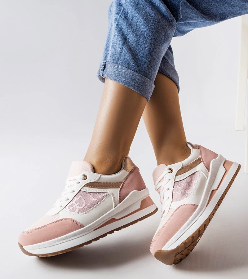 Růžové tenisky se vzorovanou vložkou Genovesee