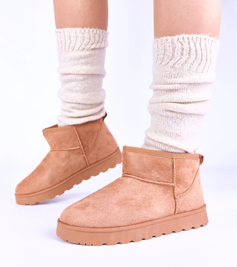 Hnědé zateplené sněhule s kožíškem Roelle