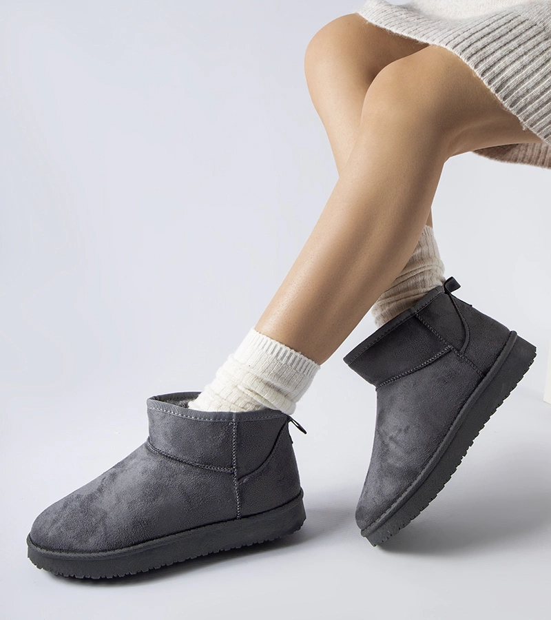 Šedé zateplené krátké sněhule Guglielma