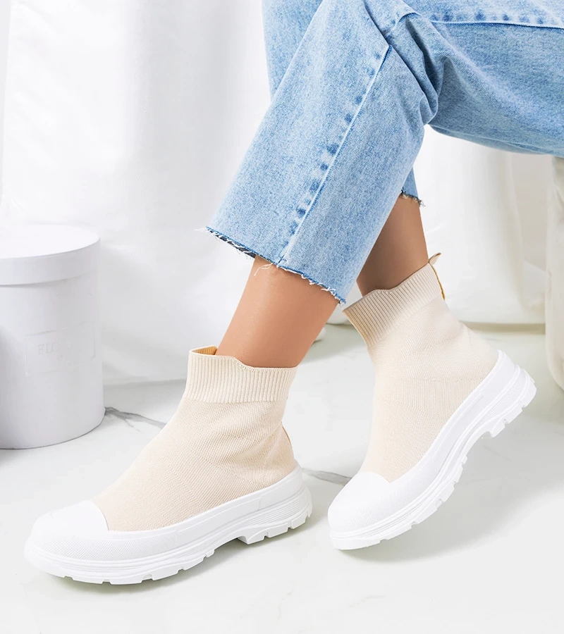 Béžové kotníkové tenisky Miki