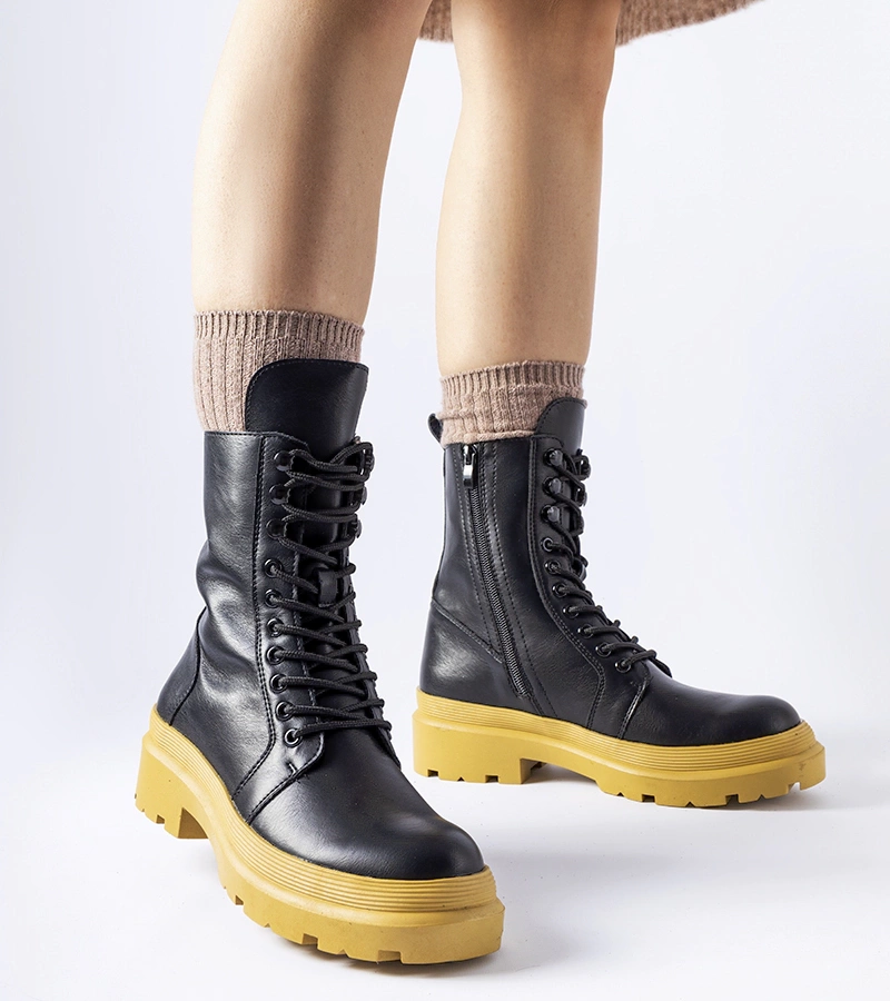 Černé tenisky s barevnou podrážkou Quennie