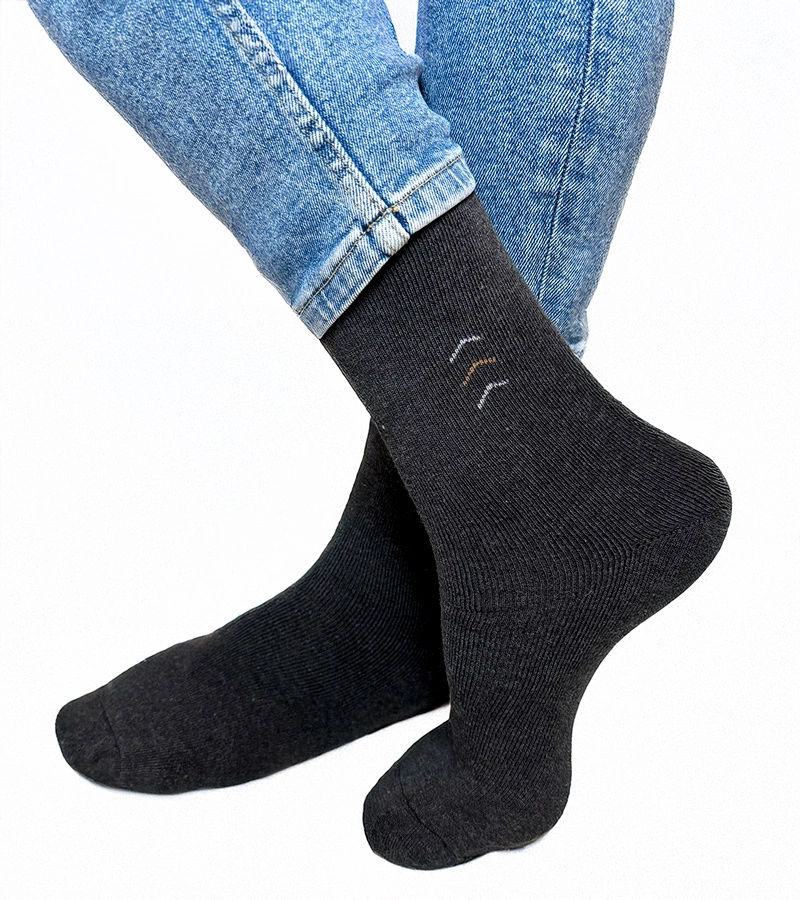 Černobílé teplé ponožky Sella