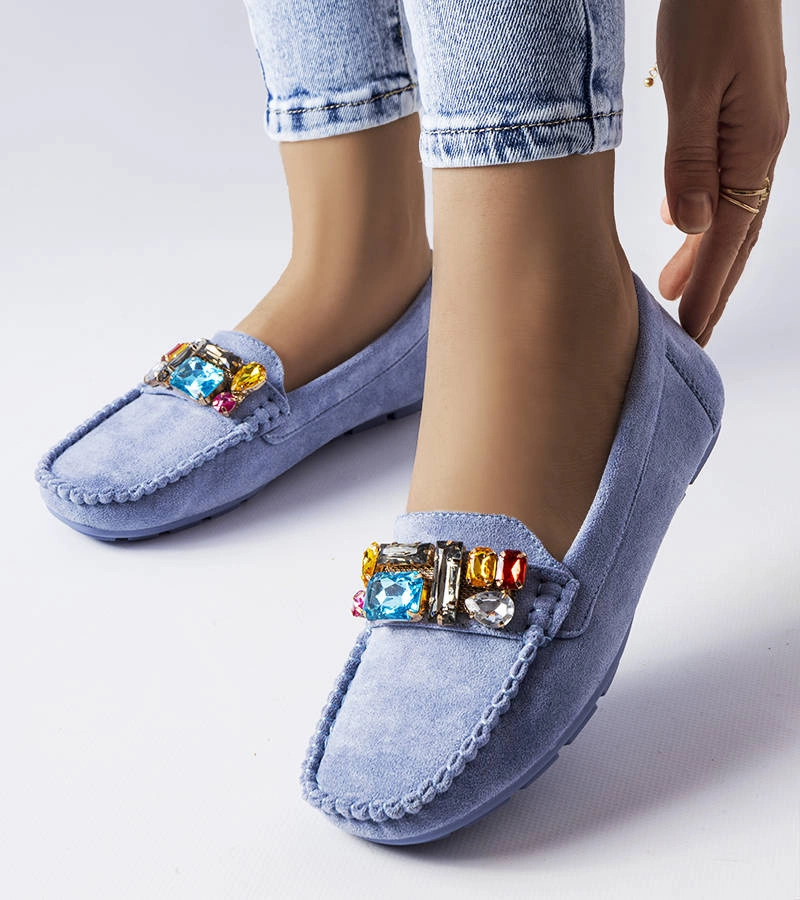 Modré mokasíny s koženou stélkou Bertrand