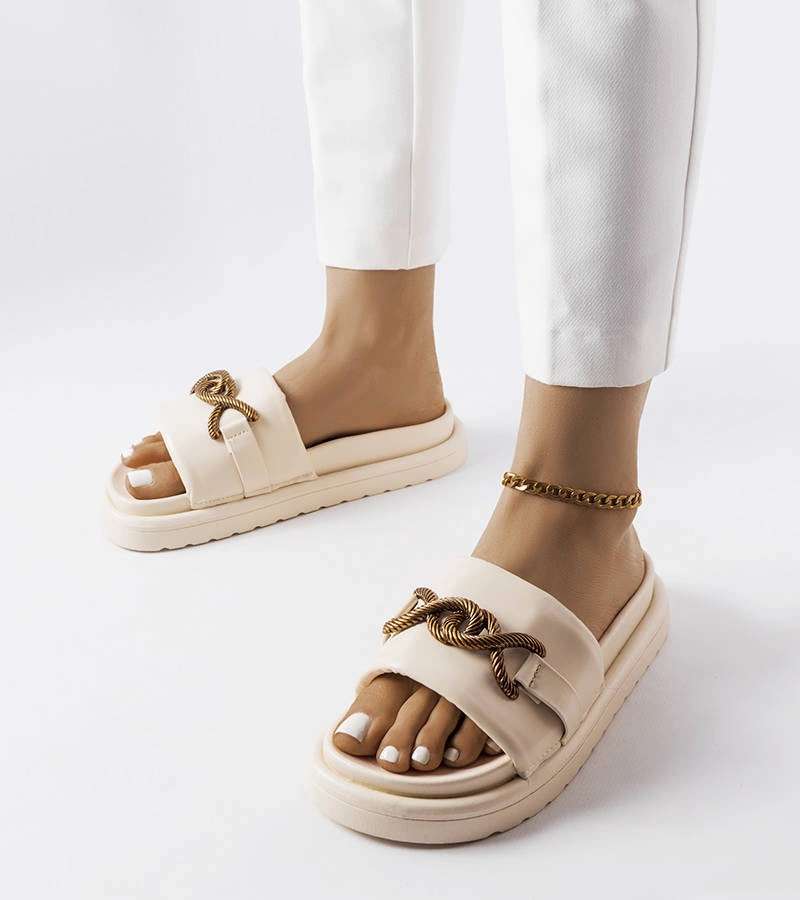 Béžové žabky na platformě Frédérique