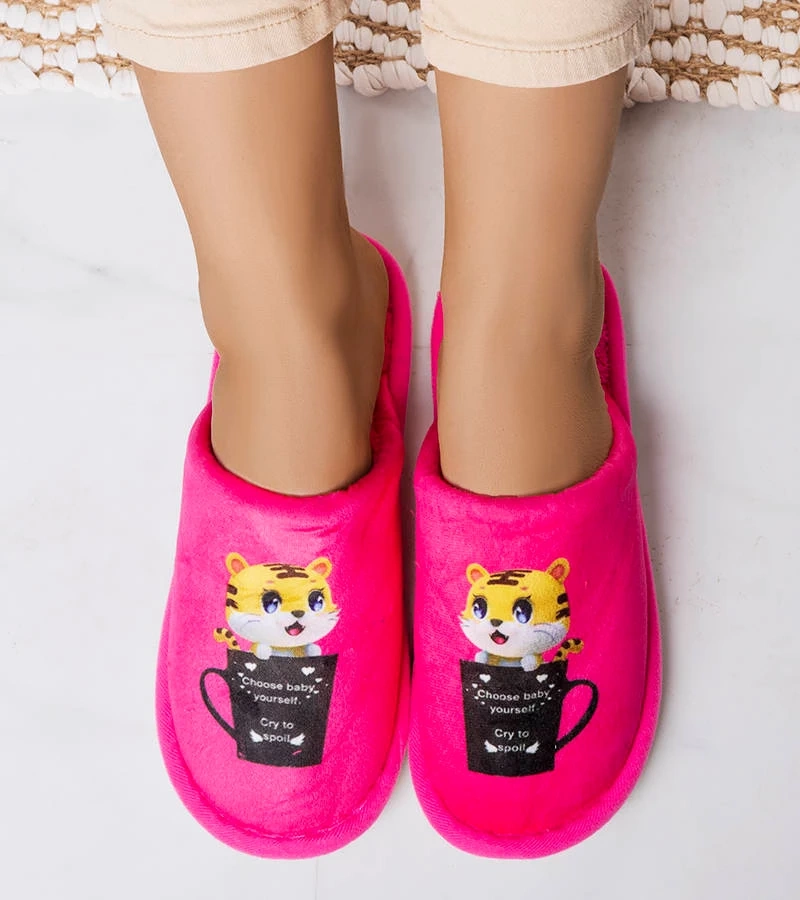 Neonově růžové měkké pantofle Catcup