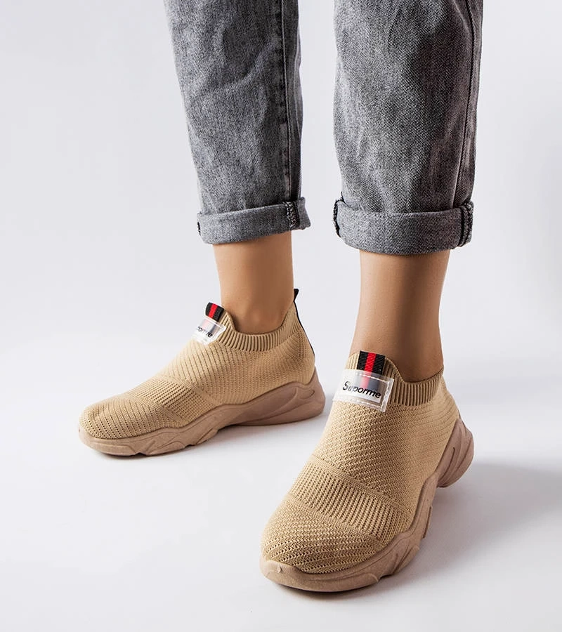 Tmavě béžové nazouvací tenisky Greco