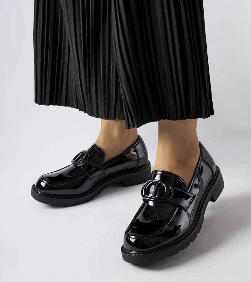 Černé lakované mokasíny Scranton