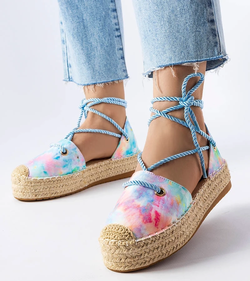 Modré espadrilky na platformě Duffet