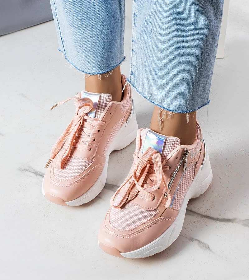 Růžové tenisky na platformě Stacey