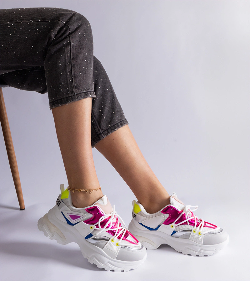 Bílo-růžové sportovní tenisky Sulamita