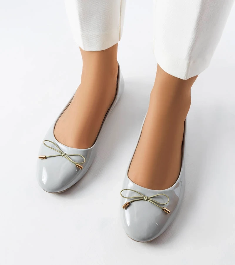 Šedé lakované baleríny Lakewood