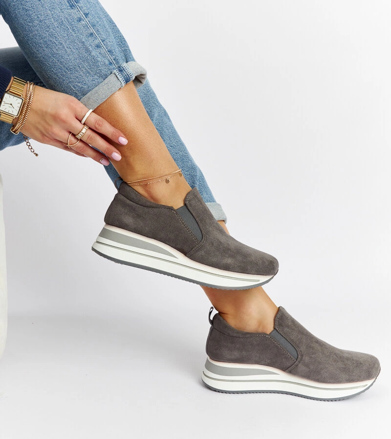 Szare tenisky na platformě Cliffside