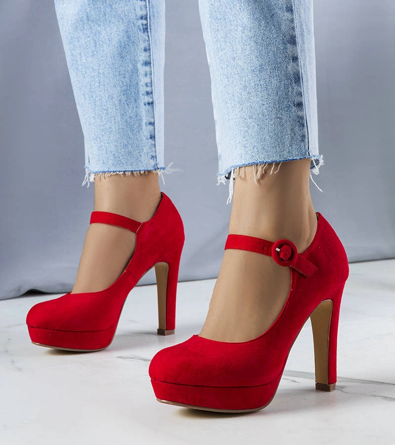 Oranžové neonové lodičky Joy na jehlovém podpatku