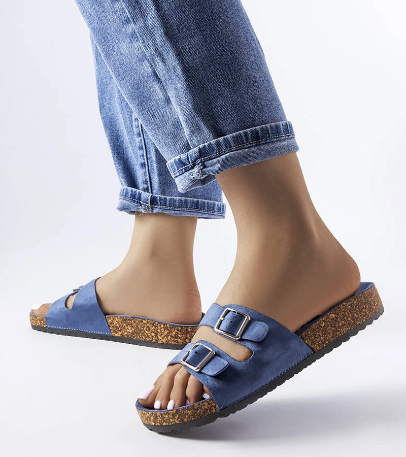 Námořnicky modré žabky s korkovou podrážkou značky Cincinn