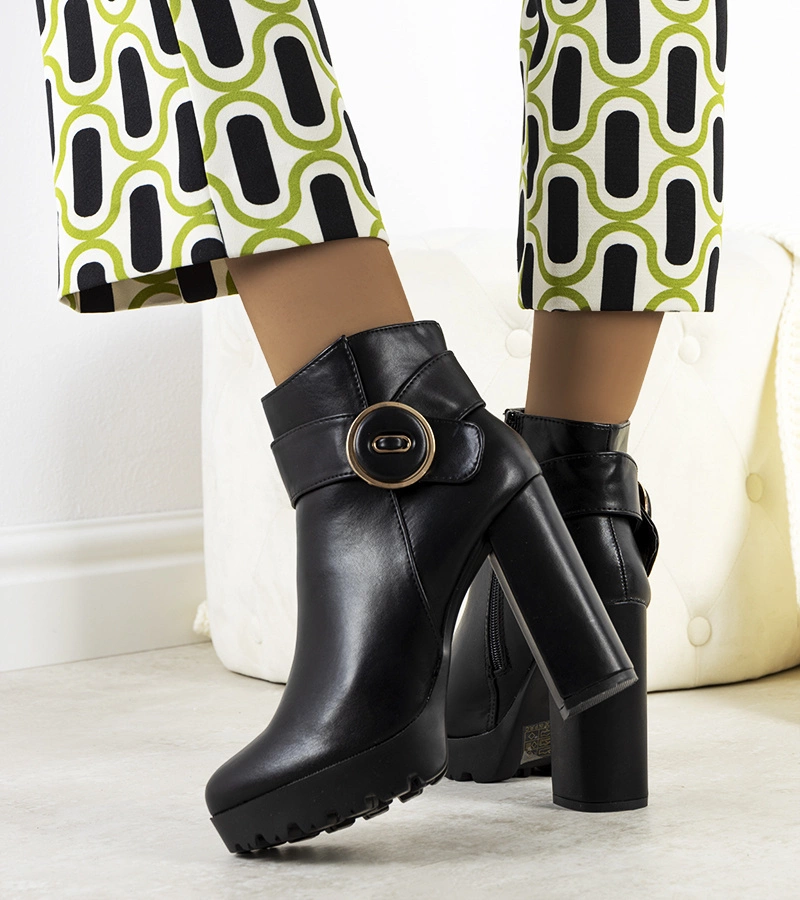 Černý boty vysoký podpatek Aminat