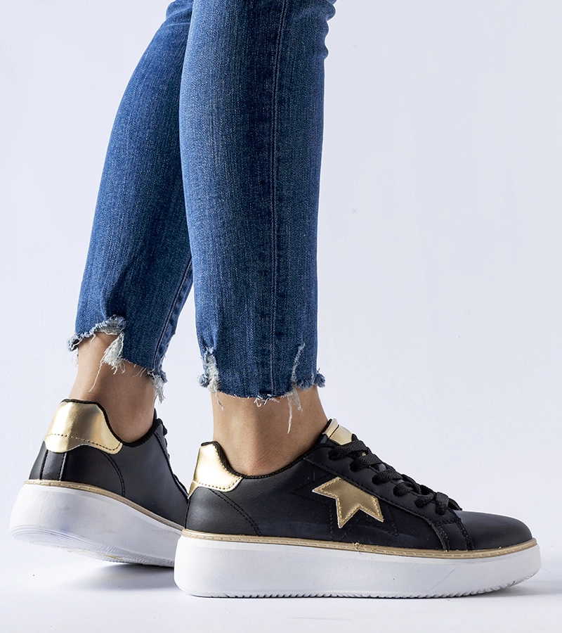 Černo-zlaté sportovní tenisky Fraggle