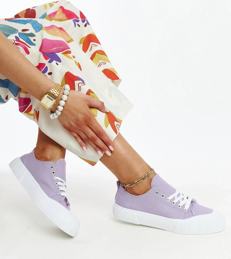 Fialové látkové tenisky Eduarda