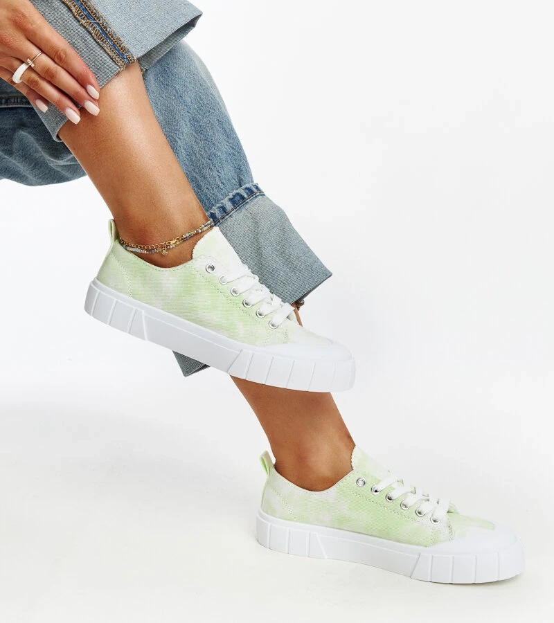 Světle zelené látkové tenisky Jerina