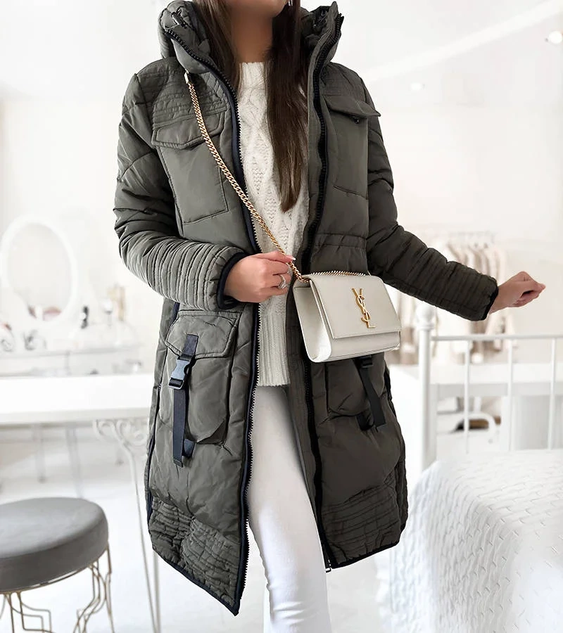 Žlutý prošívaný kabát Averie