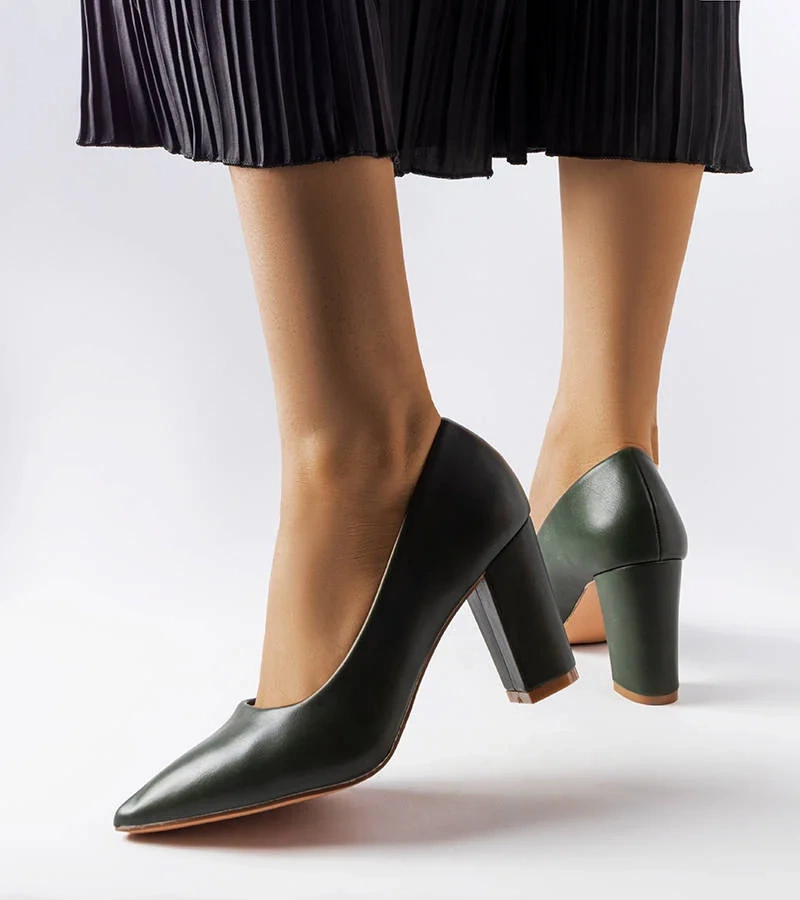 Zelené lodičky Maurelle na jehlovém podpatku