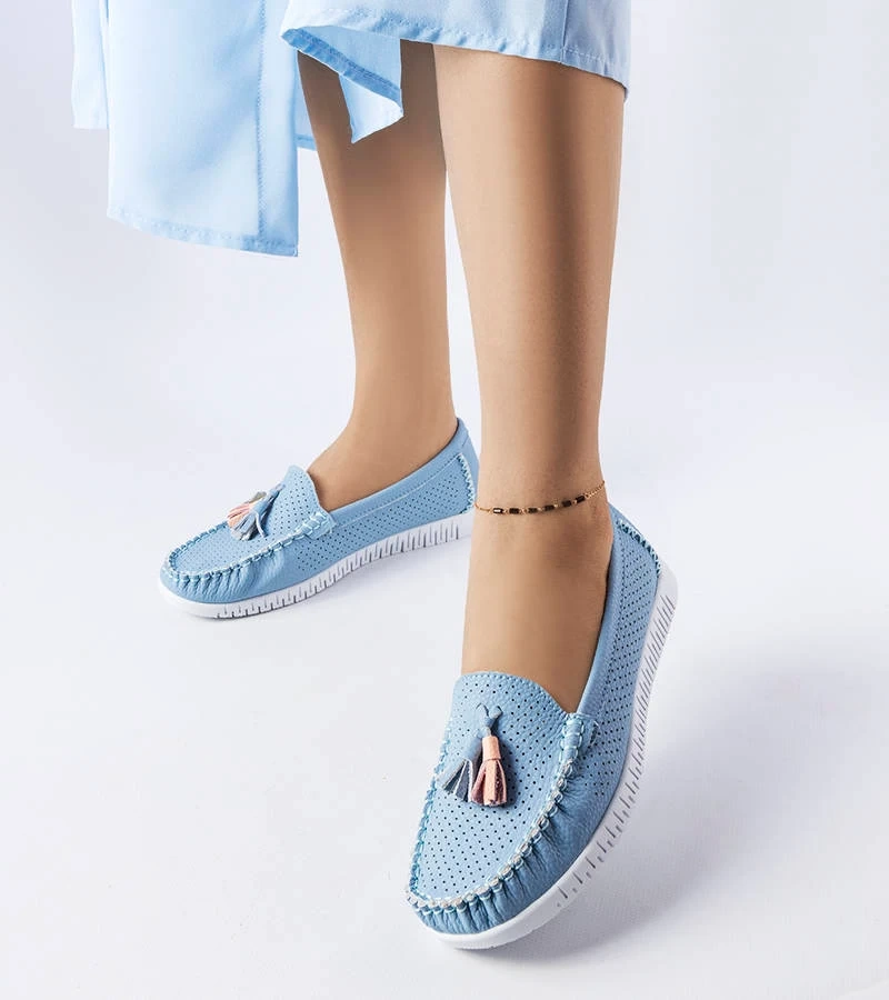 Modré kožené mokasíny Maryville