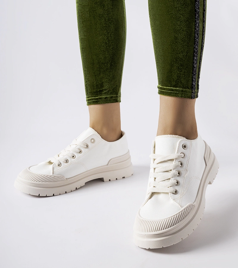 Bílé látkové tenisky Nassar