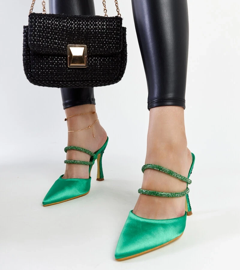 Zelené podpatkové sandály Raffaelina