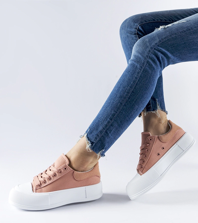 Růžové tenisky na platformě Werninger