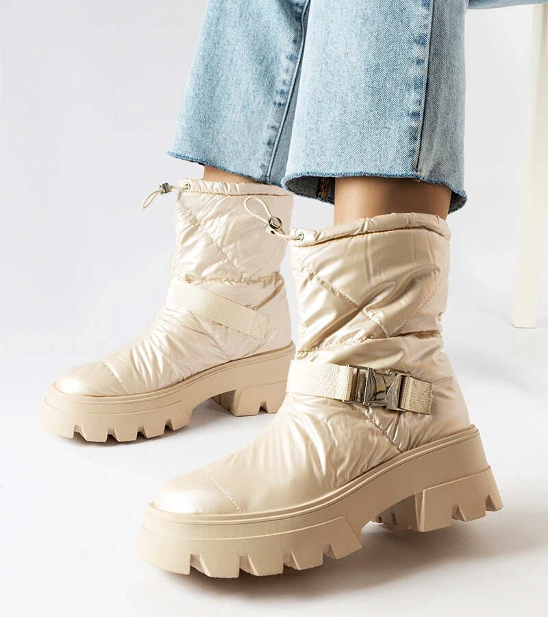 Béžové lakované sněhule Ambretta