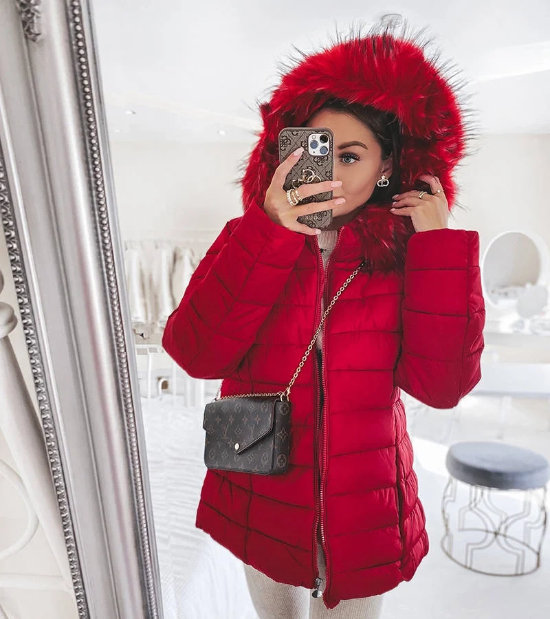 Červená prošívaná bunda Koa