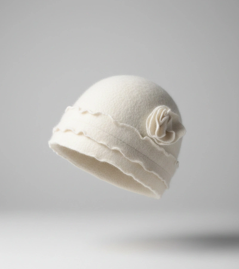 Bílý klobouk s volánky Zion