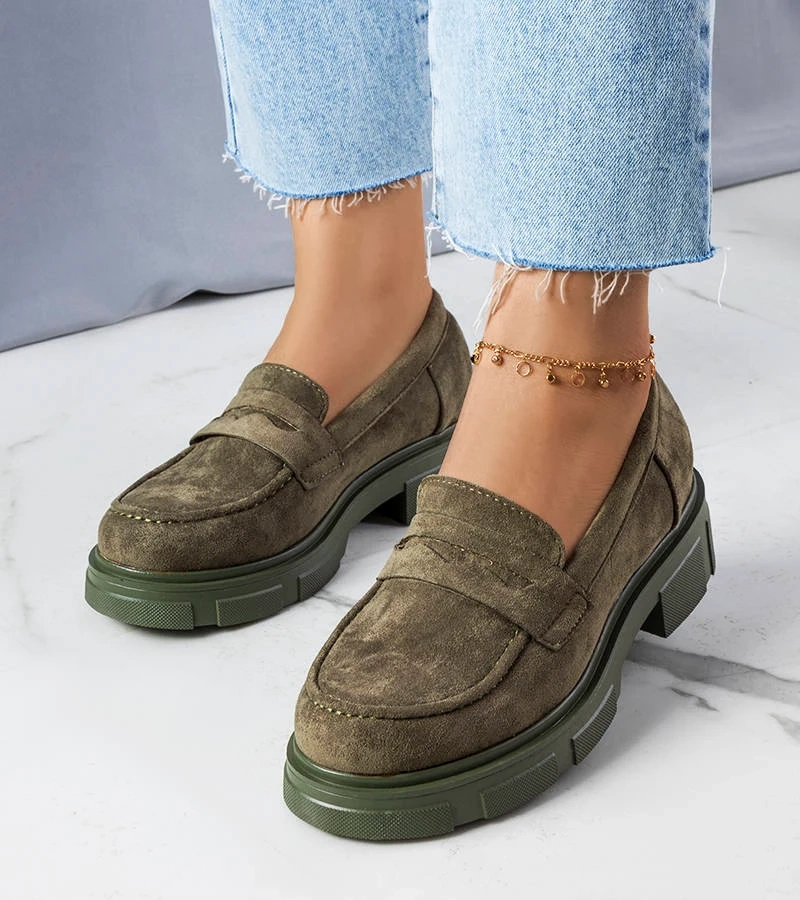 Zelené polobotky Alacoque z eko-semiše