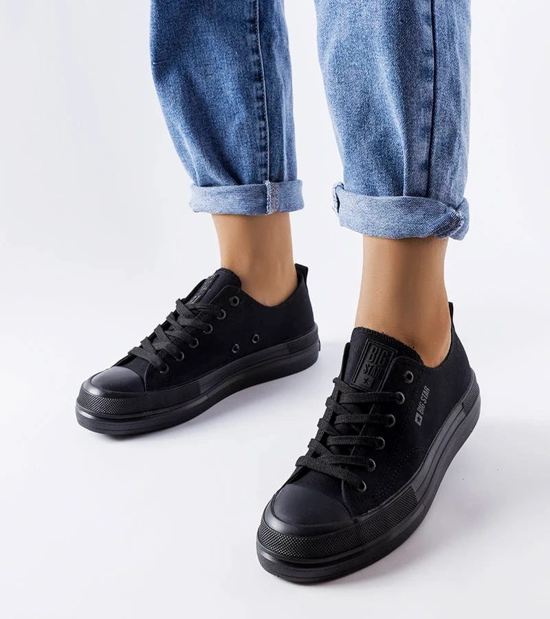 Černé tenisky na platformě Big Star LL274967