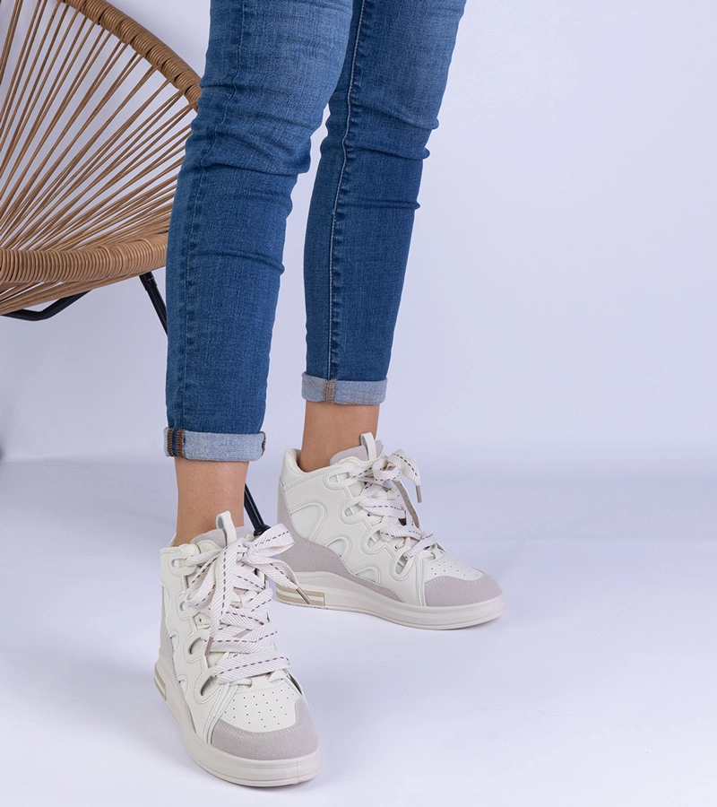 Dámské bílé tenisky s tlustými tkaničkami Gralina