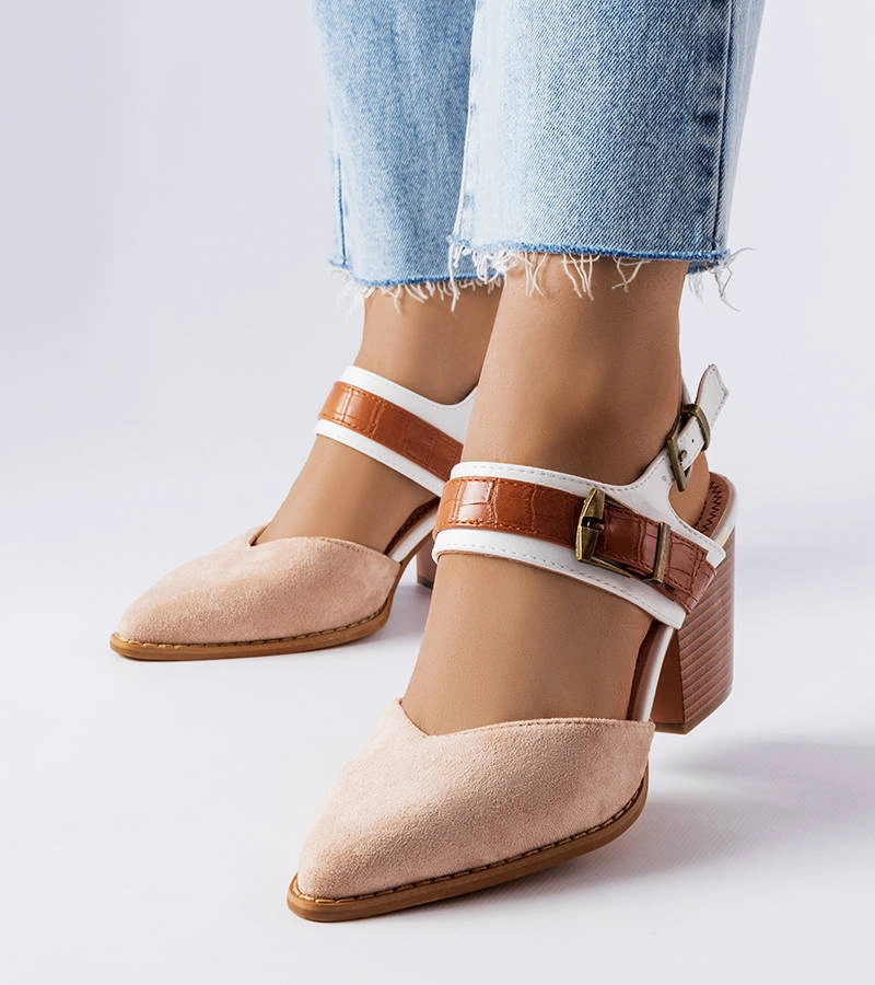 Béžové lodičky Hardouin na jehlovém podpatku