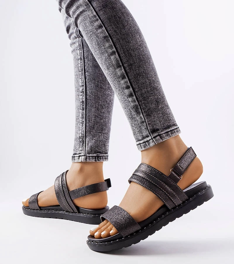 Černé třpytivé sandály Felicienne