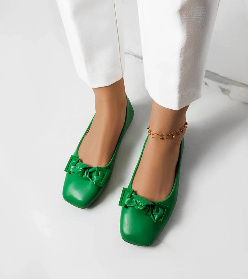 Zelené baleríny s mašlí Tabitha