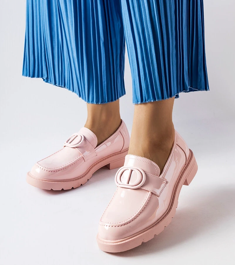 Růžové lakované mokasíny Scranton