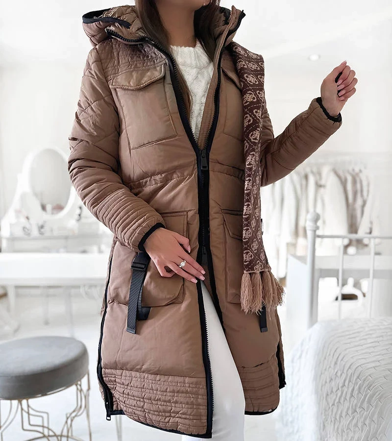 Žlutý prošívaný kabát Averie